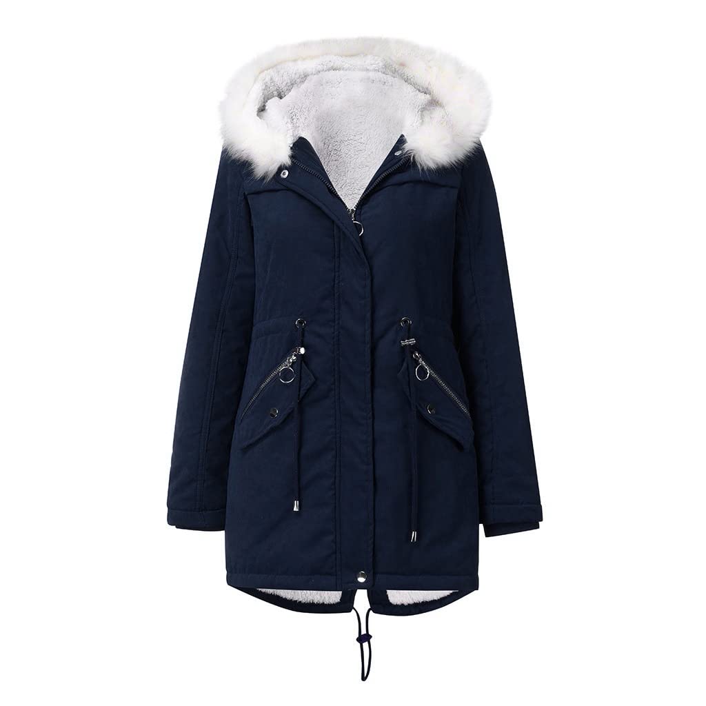 JMKEY Parka d'hiver chaude en polaire épaisse pour femme - Imperméable et chaude