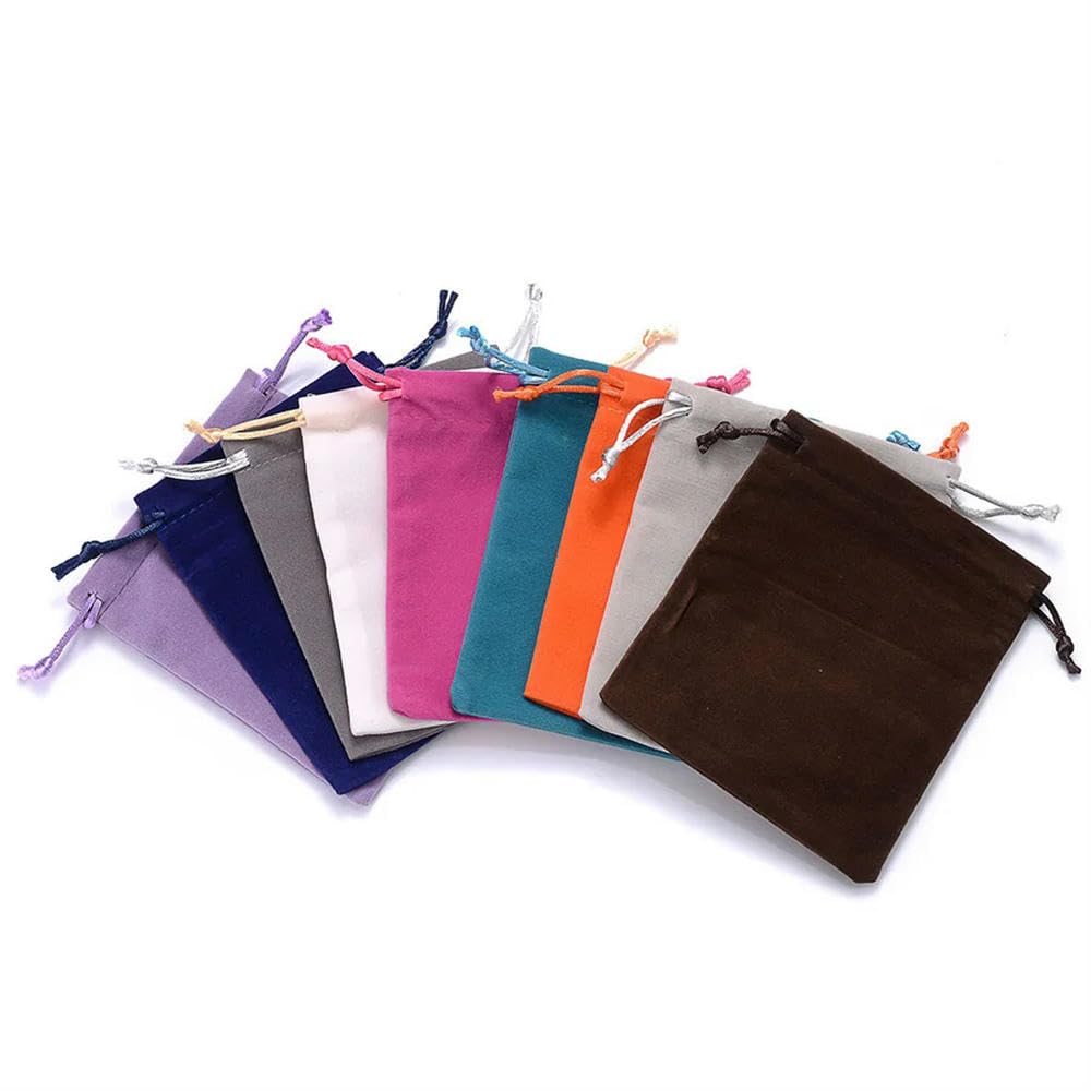 Pochettes à bijoux, Lot de 50 pochettes en velours avec cordon serrage for bijoux et cadeaux(Style 9,5x7cm)
