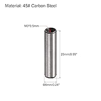 Vista 2 de uxcell Pasador de rosca interna M4 5 unids 0.236x0.984 in biselado plano acero al carbono cilíndrico pin cama estantería dispositivos metálicos