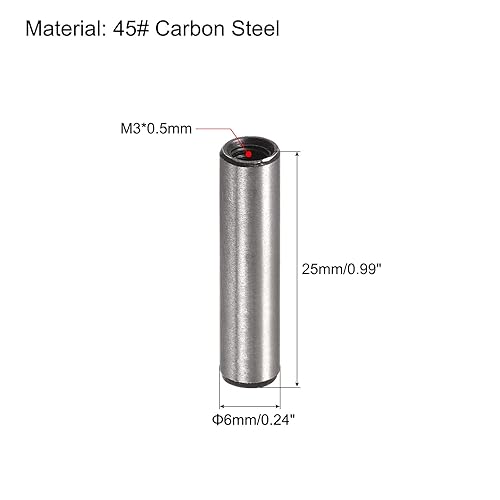 Miniatura 2 de uxcell Pasador de rosca interna M4 10 unids 0.236x0.984 in biselado plano acero al carbono cilíndrico pin cama estantería dispositivos metálicos