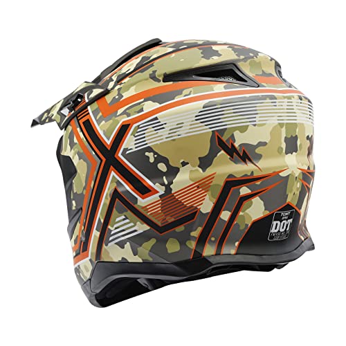Image of SLMOTO Adult Motocross Motorcycle Helmets Camouflage ATV M DOT Certified | Durable composite shell full face motorcycle helmet. Removable lining, breathable multi-ventilation design, perfect gift