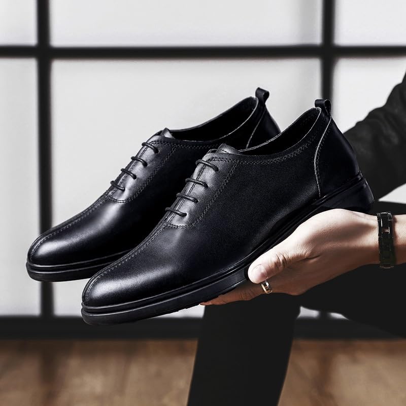 Men's Classic Business Lace Up Dress Shoes Genuine Leather Derby Fashion Formal Tuxedo Walking Shoes Comfortable Non-Slip Low Top Work Shoes4