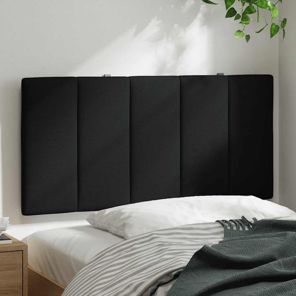 Cabecero Hanko 100 cm negro acolchado cojín de pared de poliéster con para listones LED cómodo respaldo diseño moderno para jóvenes y dormitorios