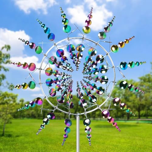 Molino de Viento al Aire Libre, Esculturas eólicas, Molino de Viento de Metal único y mágico, Molino De Viento Dinámico 3D, decoración de jardín de Metal para Patio y jardín