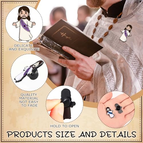 50 Pcs Religious Jesus Pins Bulk Christian Lapel Pins Mini Jesus Love You Brooch Religious Badges Gifts for Clergy Appreciation Gift Church Sunday School Christmas Baptism Party Favors3