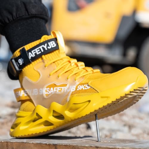 Evontira Steel Toe Shoes for Men, Puncture Proof Slip on Sneakers, Lightweight Breathable Comfortable Industrial Construction Sneakers4