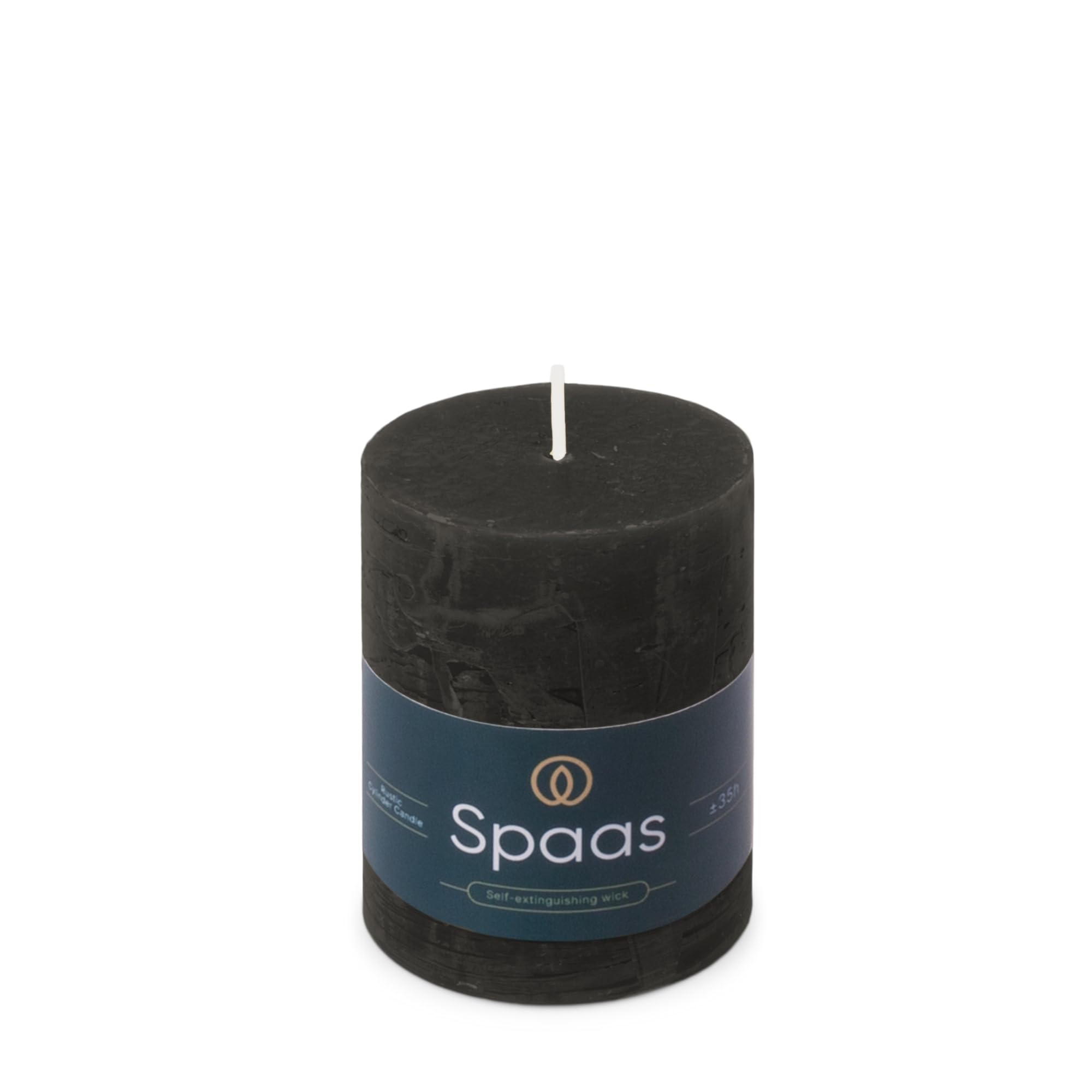 Spaas Black Rustic Pillar Candle 70/95 Mm 35H,