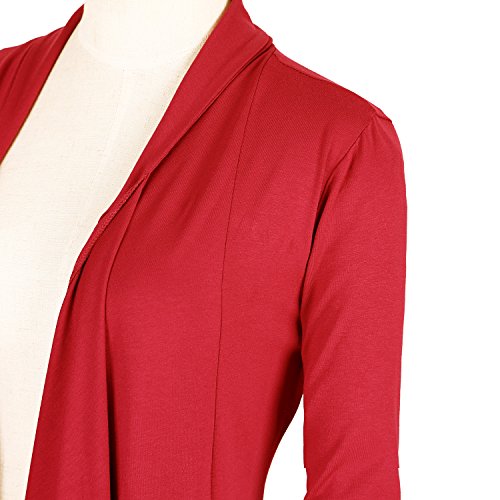Image of Urban CoCo Women's Drape Front Open Cardigan Long Sleeve Irregular Hem