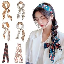6pcs Head Scarf For Women Multifunctional Boho Scarves Fashion Scarf Headbands Satin Scarf For Bag Hair Accessories