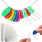 Needle Threaders for Hand Sewing with 20 Large Eye Needles for Hand Sewing, 6PCS Leaf Simple Needle...