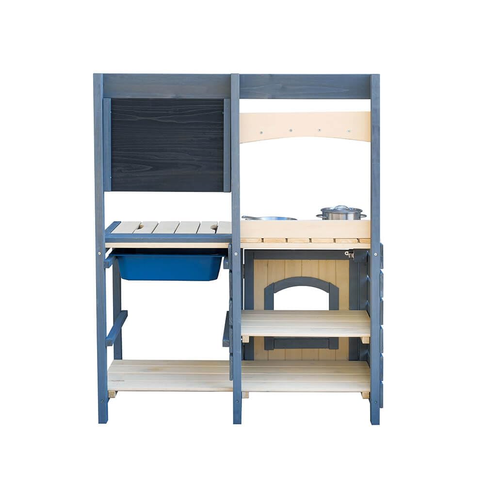 Home Deluxe Matschküche aus Holz MUDINO - Grau I Matschküche, Outdoor Matschküche, Kinder Matschküche, Matschküche aus Holz,