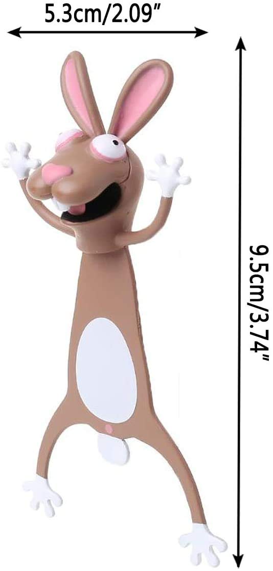 TaimeiMao 3D cartoon dierenbladwijzer, boekenlegger in de vorm van een dier, boekenlegger voor kinderen, magnetisch, 3D stereo cartoon, mooi cadeau voor kinderen en volwassenen (E