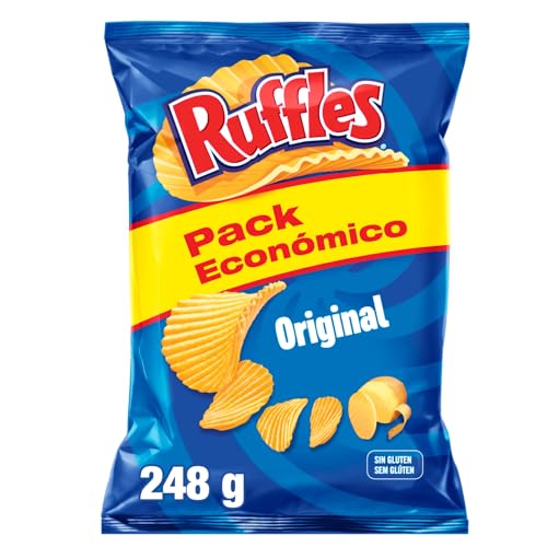Ruffles Original, Patatas Fritas con sal, Producto de Aperitivo, bolsa familiar, 248gr