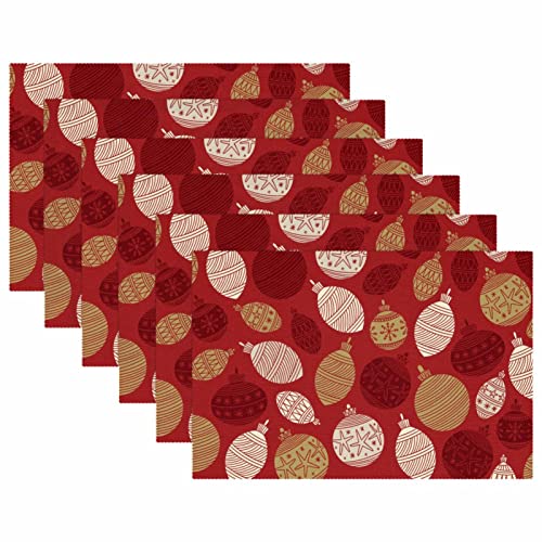 Sets de table boule de Noël anti-tache et thermorésistants pour nappe propre
