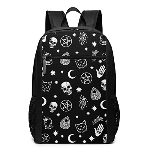 N A NA Skull Cat Moon: Mochila de Gran Capacidad  diseño gótico  Color Negro