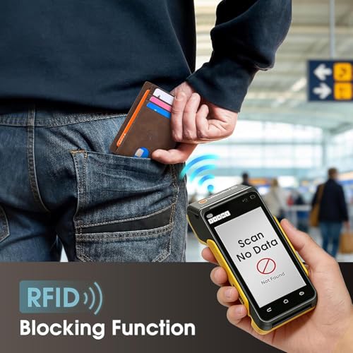 Image of Contacts Genuine Leather Slim Wallet | RFID Blocking Skinny Minimal Thin Front Pocket Wallet Sleeve Card Holder for Men | Up to 7 Card Slots Including 1 ID Window (Hunter Brown)