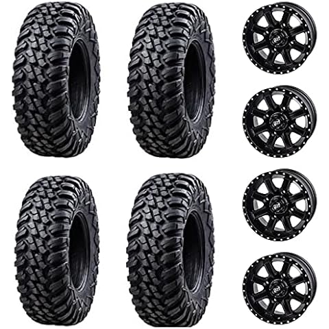 Tusk Racing Four 28x10-14 Tusk TERRABITE UTV Tires on CASCADE Wheels Cover
