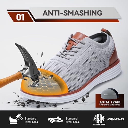 Image of Steel Toe Shoes for Men Lightweight Safety Tennis Shoes Work Sneakers