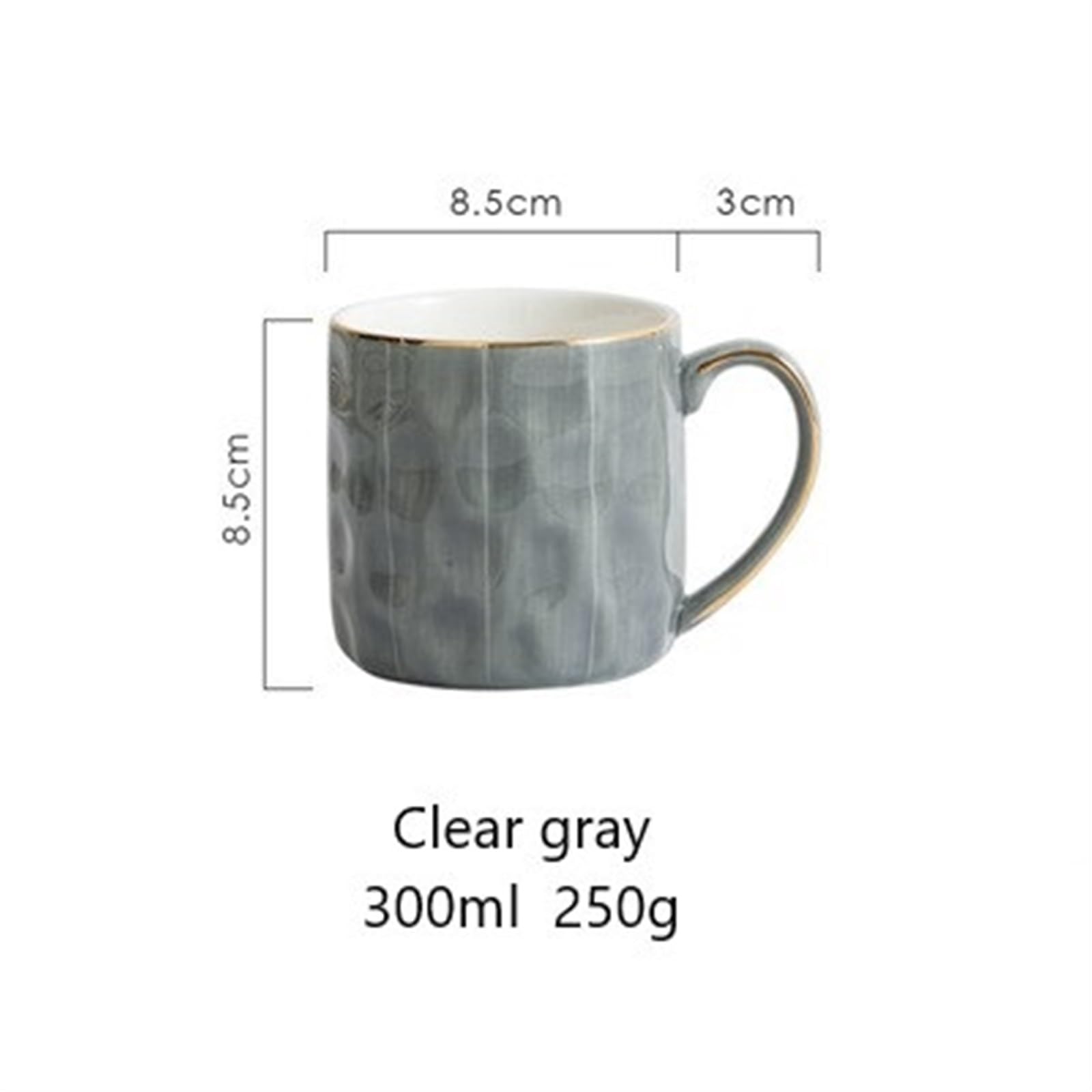 Keramik-Hammer-Muster, Wasserbecher, konkav, konvex, Kaffeetasse zum Trinken von Haferflocken, Frühstück im Büro oder zu Hause
