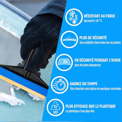 Grattoir pare Brise Voiture - rapide, sans effort et efficace - Murska - Raclette pare Brise Voiture - lame en laiton - Premium HIPS - Gratte pare Brise Voiture - Grattoir Glace - Finlande L&P A054 – vue 4
