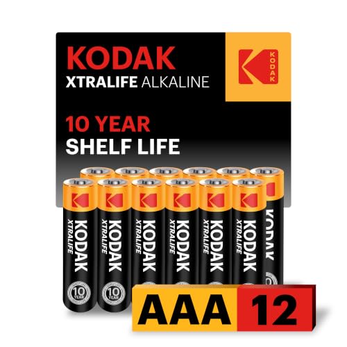 Image of KODAK AAA Alkaline Batteries (12 Pack) Triple A Battery, LR03, 1.5V