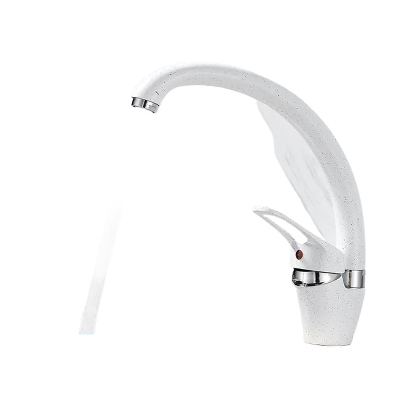 Gqnblvhzupdm White Chrome Dot Kitchen Faucets, Kitchen Faucet Single Handle 360 Rotation Swivel Spout Deck Mounted,Cold And Hot Sink Water Mixer Tap Faucets(White Chrome Dot)