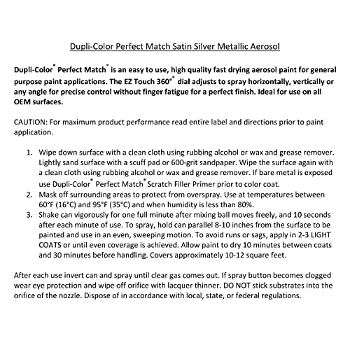 Image of Dupli-Color EBHA09717 Perfect Match Automotive Spray Paint - Honda Satin Silver Metallic, NH623M - 8 oz. Aerosol Can