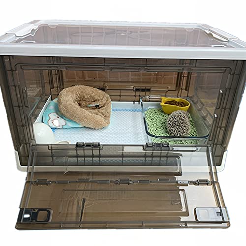 Portable Hedgehog Cage Carrier With Wheels And Handles, Collapsible Hamster Cage Plastic Rat House Indoor Outdoor Small Critter Habitat Pet Travel Carrier Box For Hedgehog,Hamster,Rat,Bearded Dragon #TOP2
