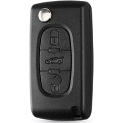 Funda Llave Coche Citroen C4 OGGIPRO 3 Botones Caja Carcasa Llave Compatible CE0536 Llave con Tapa Plegable para Peugeot 207 307 308 407 408 3008 5008 Citroen C2 C3 C4 C5 C6 C8 (Caja CE0536)