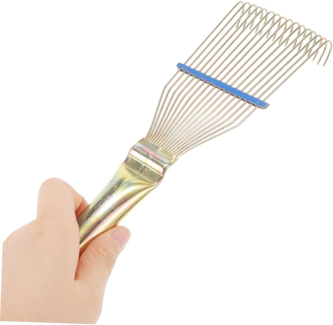 2pcs Wool Rake for Livestock and Horse Shedding Grooming Brush, 23cm Small Yellow Sheepskin Wool Cleaning Tool with Metal Comb for Cattle Coat Care and Scratching