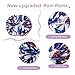 Aimengyingaizimo 2 Pack Pom Poms Cheerleading, Cheerleading Pom Poms for Girls with Baton Handle, Cheer Pompoms for Sports Team Spirit Cheering, Pompoms Cheerleader Kids(Metallic Blue&Red&White)