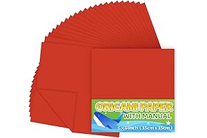 Praisebank Red Origami Paper, 220pcs 6x6 inch, Double Sided, Origami Kit