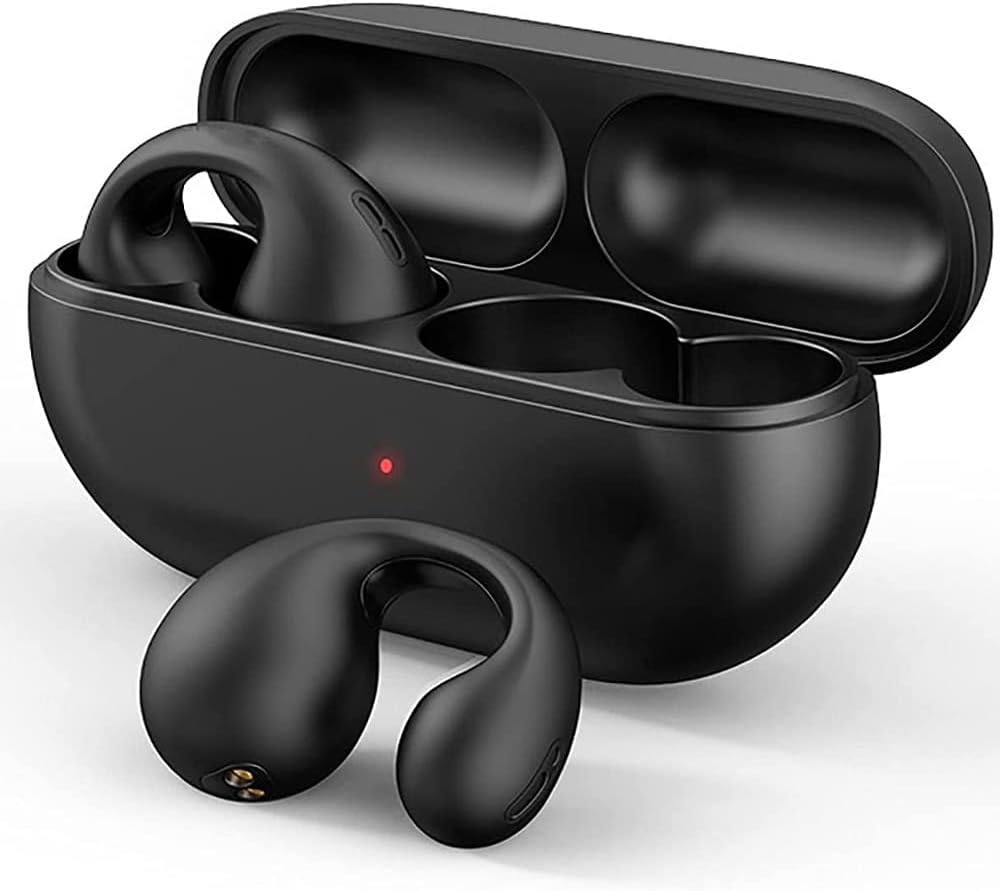 WQIAOBX Wireless Ear Clip Bone Conduction Headphones,Open Ear Headphones,Mini Bone Conduction