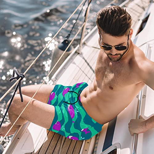 Maillots de Bain pour Hommes JDEZ Short de Plage Vague Imprimé