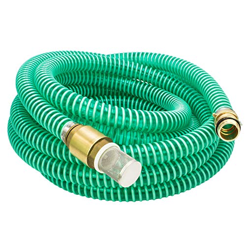 AWM Ansauggarnitur 1 Zoll (25 mm) Saugschlauch Sauggarnitur Saugschlauchgarnitur Pumpenschlauch (4 Meter, Grün/Konisch Messing)