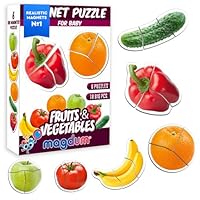 magdum Magnetic Puzzles for Kids ages Fruits&Vegs - Toddler puzzles 3 year old - Baby Puzzles Animals Magnets for Fridge - Large Puzzles for Toddlers - Educational Kids Puzzles Age 3
