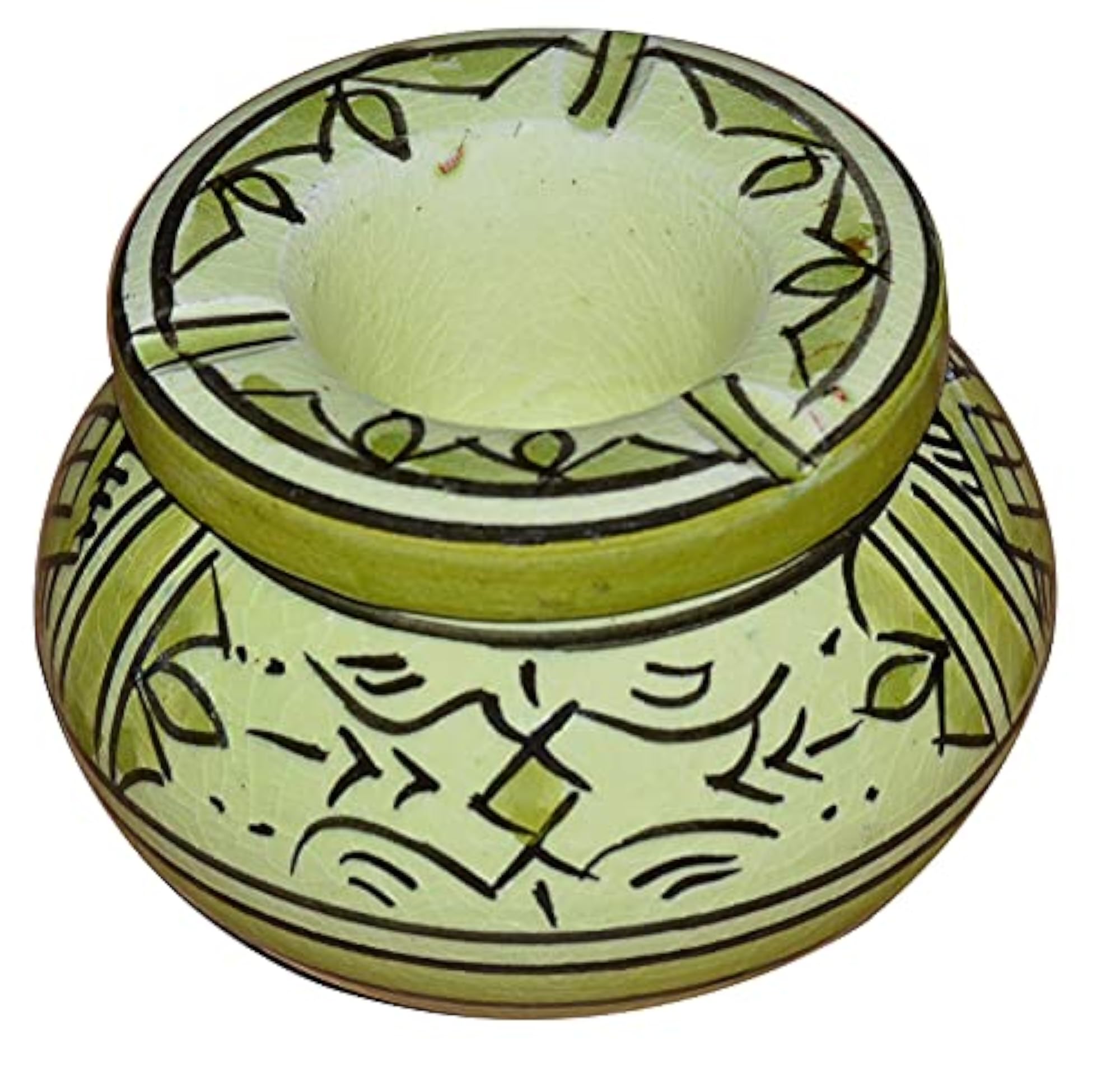 Handmade Moroccan Ceramic Ashtray, Multicoloured Small