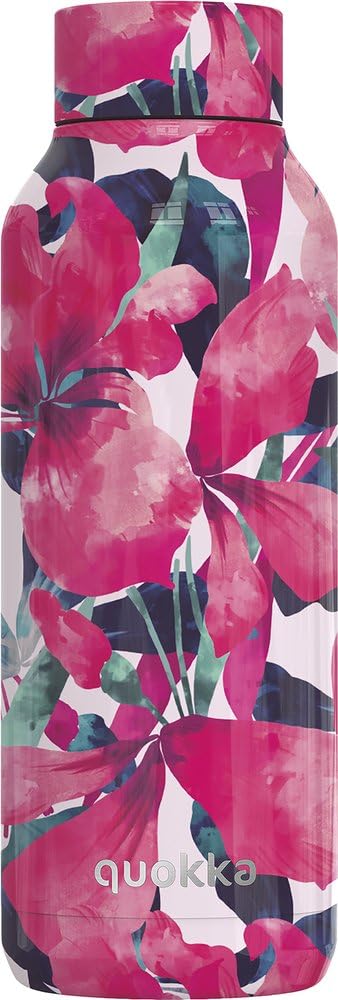 Quokka Stainless Steel Thermal Bottle - Pink Bloom - 510 ML