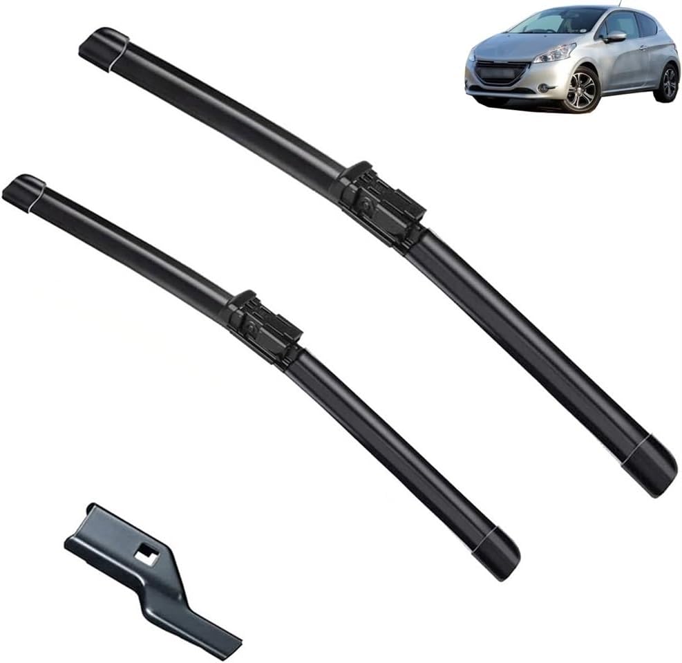 Car Wiper Compatible with Peugeot 208 2012-2018 Front Wiper Blades Soft Rubber Windscreen Wipers Auto Windshield 26" 16" 650mm 400mm (Color : 4 PCS)