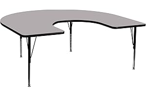 Flash Furniture Wren Kidney Dry-Erase Adjustable-Height Table (Grey)