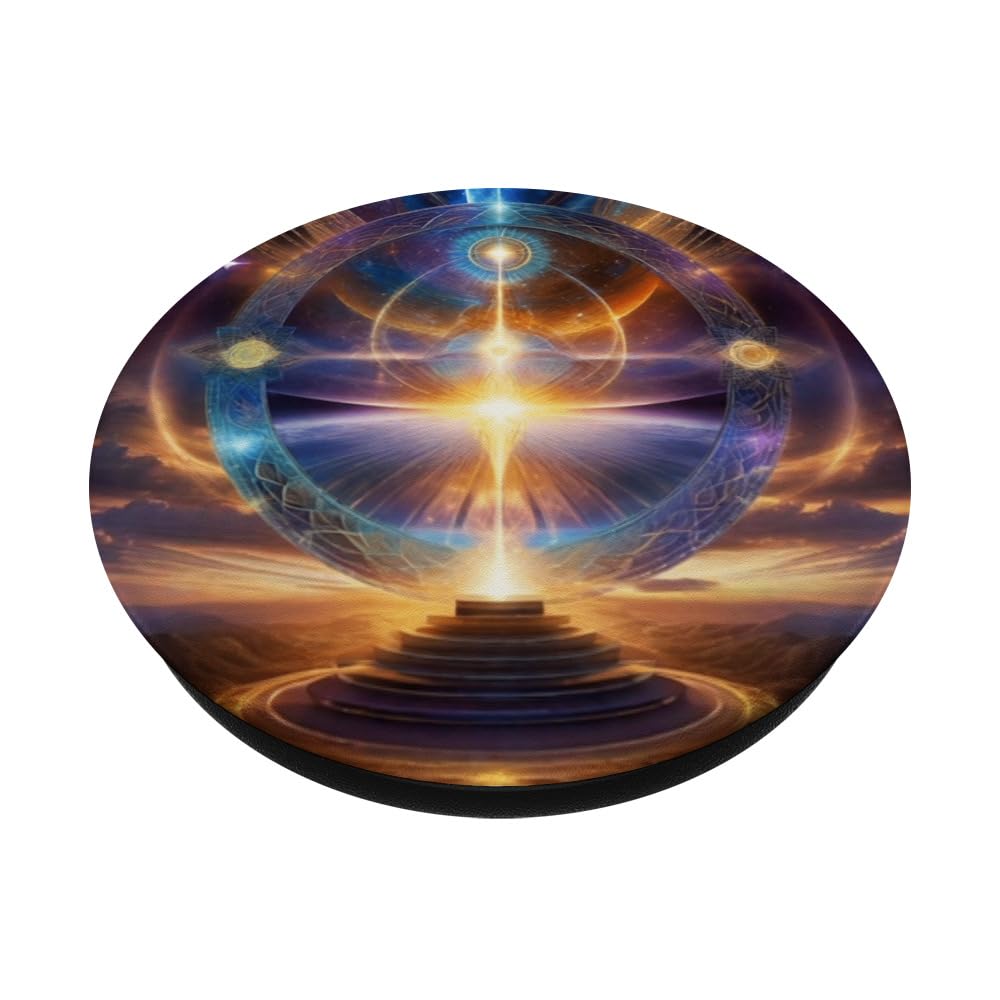 Metaphysical New Age Spiritual Angelic Magic Hippie Bohemian PopSockets Swappable PopGrip, Black - Image 2
