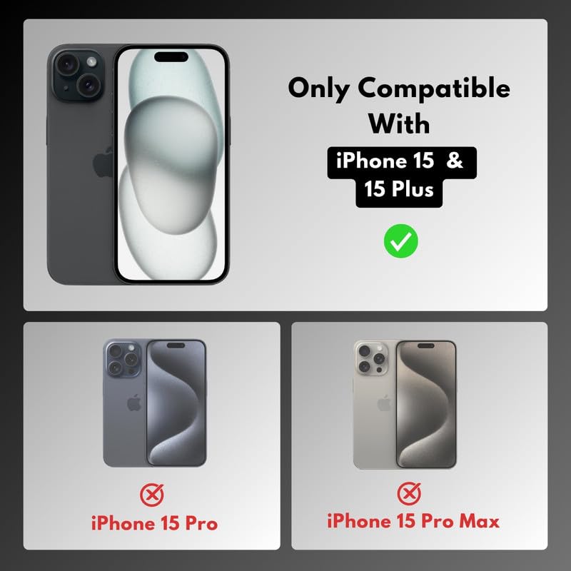 Image of CASEGEAR Clear Pro Camera Lens Protector Compatible with iPhone 15 & 15 Plus | HD Clarity | Scratch Resistant | Complete Coverage | Easy Installation | Tempered Glass | Black