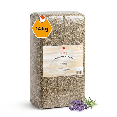 eivolution Hanfeinstreu mit Lavendel - 14 kg Ballen - staubarm hohe Saugkraft ca. 140 L Streuvolumen