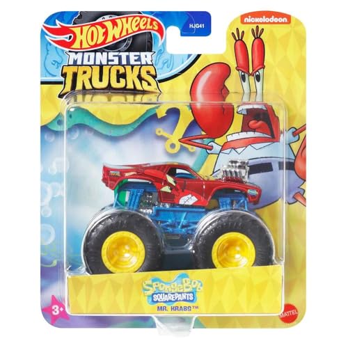 Hot Wheels Mr. Krabs Monster Trucks - Bob Esponja Squarepants Series, HWN79