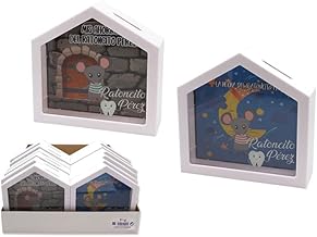 DISOK - Ratoncito Perez Money Box Wooden Casita, Christening, Communion and Birthday Gifts (1)