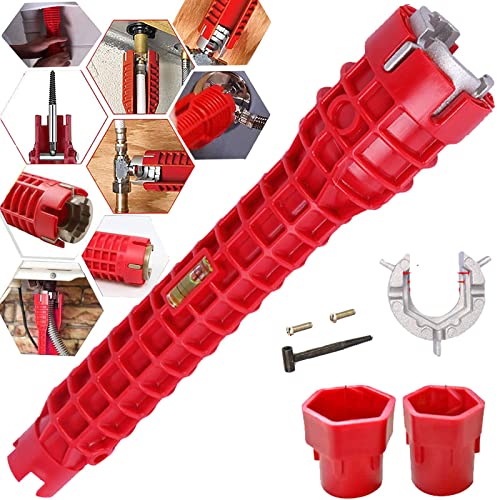 La mejor selección de Fontanería de baño los mejores 5. 50 Herramientas manuales de instalación Grifo y Fregadero multifuncionales 8 en 1 para reparación fontanería baño Inodoro Cocina Llave Antideslizante Universal