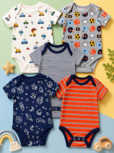 Image of TuddyBuddy 100% Cotton Multi Color Romper /Bodysuit /Onesies for Baby Boys & Baby Girls