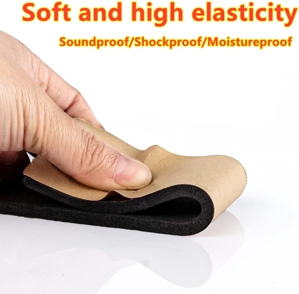 Foam Tape, 1pcs Rubber Self Adhesive Sponge Seal Strip EVA Black Foam Strong Single-Sided Adhesive Soundproof, for Anti-Collision Seal Gasket Sealing Strips(5mm x 30mm x 10m)