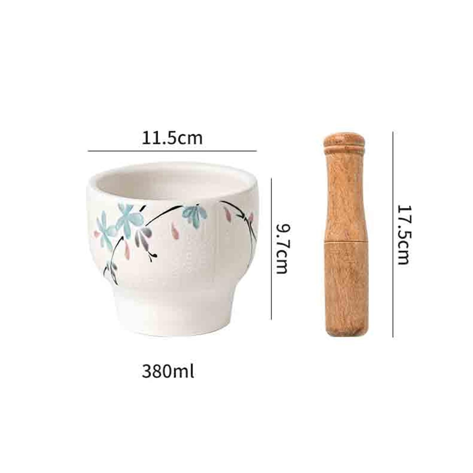 Pratico Set mortaio e pestello Mortaio da cucina in ceramica for spezie ed erbe aromatiche