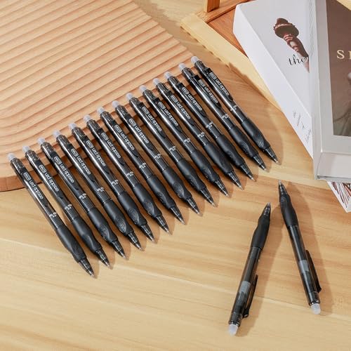 Stylos gel effaçables 0,5 mm à pointe fine rétractable avec encre bleue confortable